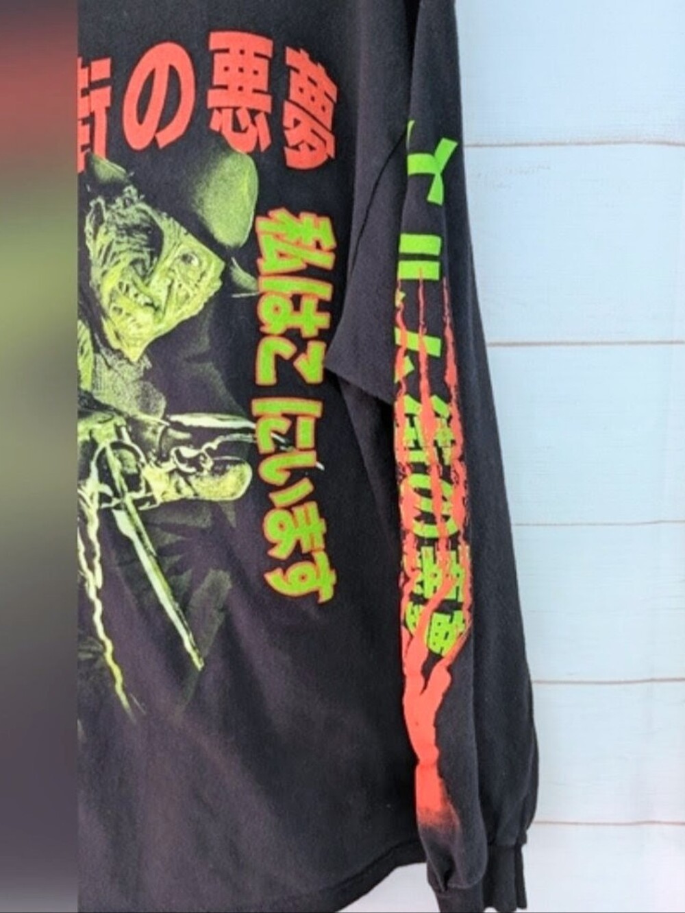 RARE Freddy Krueger Classic Horror Movie Graphic Long Sleeve Tee Size XL - Picture 6 of 6
